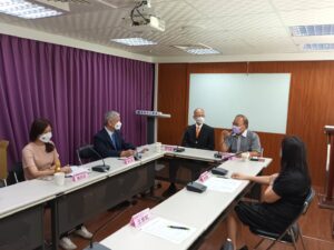 TPMA 理事長李仟萬 先生率學會同仁拜訪嘉義市工業會，與常務監事 何勇魏先生及總幹事 李淑娟博士共同討論合作事宜並合影留念 2022/7/29